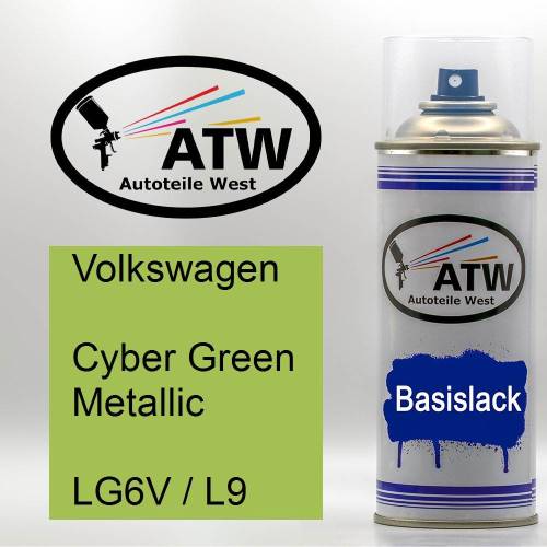 Volkswagen, Cyber Green Metallic, LG6V / L9: 400ml Sprühdose, von ATW Autoteile West.